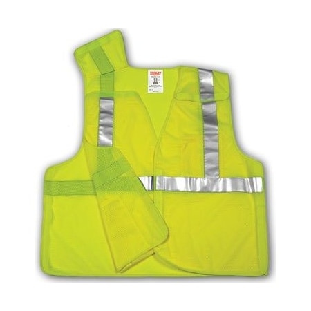 Tingley Hi-Vis Safety Vest 2XL/3XL Class 2 , Hook & Loop 2 Pockets V70522.2X-3X